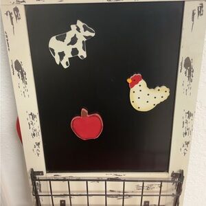 Farmhouse Chalkboard with Animal Magnets